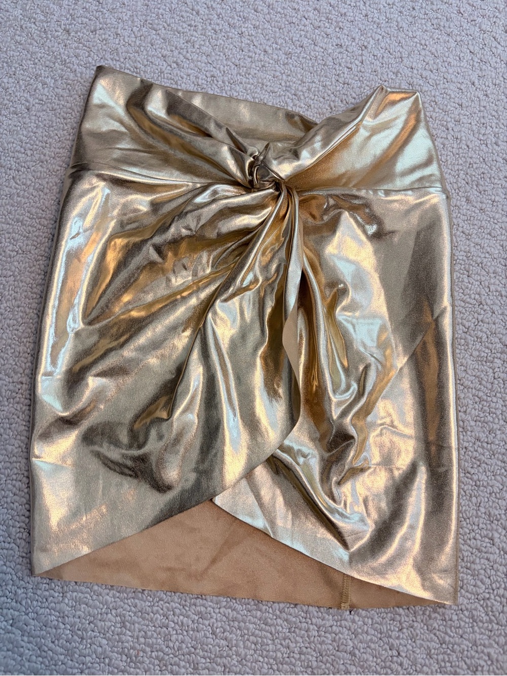 SKIMS Metallic Swim Sarong Mini Skirt Champagne XXS
